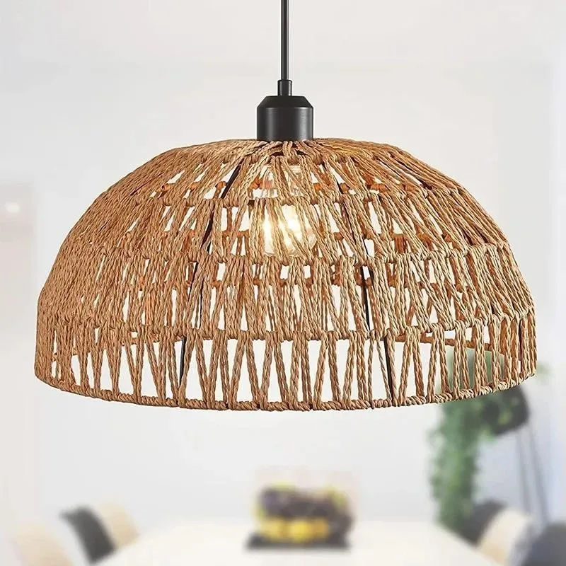 Z30 Japanese-style Hemp Rope Chandelier Homestay Pastoral Restaurant Tea Room Bar Bedroom Livingroom Handmade Lamp Pendant Light