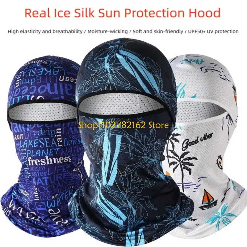 547B Full Coverage UV Head Cover Quick Dry Ice Silk Fabric Elastic Adjustable Designing for Motorcycle Riding