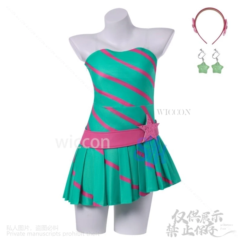 ستيلا تأثيري Win Clubb أنيمي زي جيراي كي الفتيات الرجعية قطري مخطط تنورة قصيرة الخماسي فستان مثير لوليتا هالوين #4