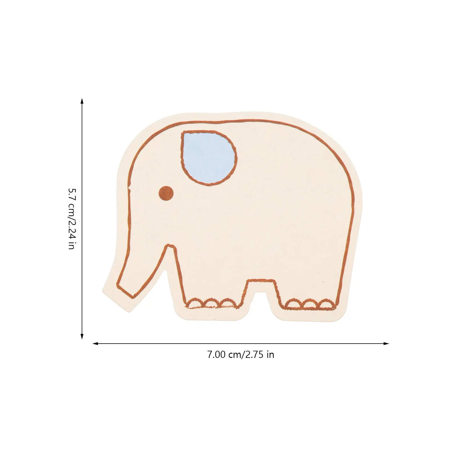 60 個象の形をした空白のメモフラットスムーズな紙学習ノート大人のための文具オーガナイザーギフト小さな単語カード紙