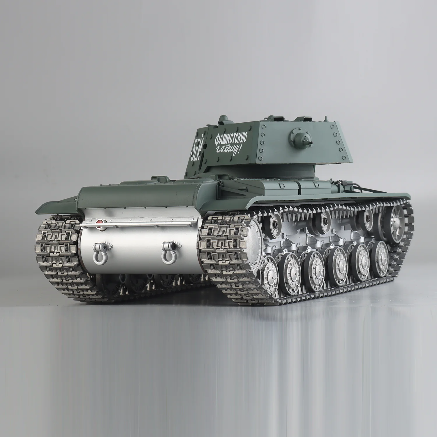 هنغ هيكل معدني طويل الاتحاد السوفياتي KV-1 دبابة نموذج rc الدبابات 1/16 (7.0 والطريق المعدني وعجلة ضرس معدنية 360 ° برج دوار)