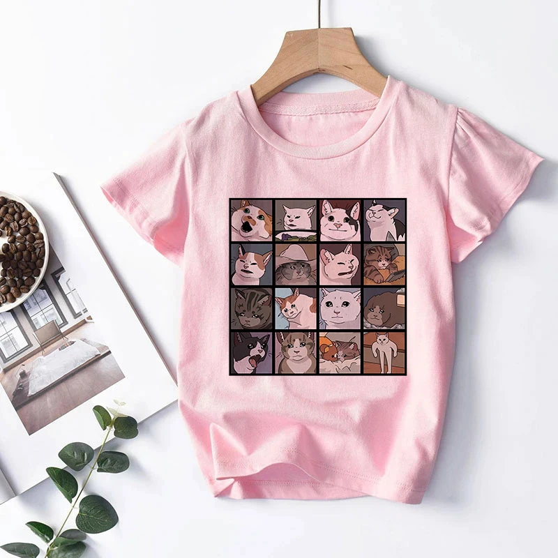 New Clothing Japanese Anime Kid T Shirt Cat Kawaii Manga Children T-shirt Kids Clothes Tshirt Tops Tee Boys Girls Tee Baby Tops