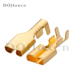 20 Pcs 6.3mm Flat Spring Pluggable Cold Press Switch Wireing Terminal For Automotive Female Connector