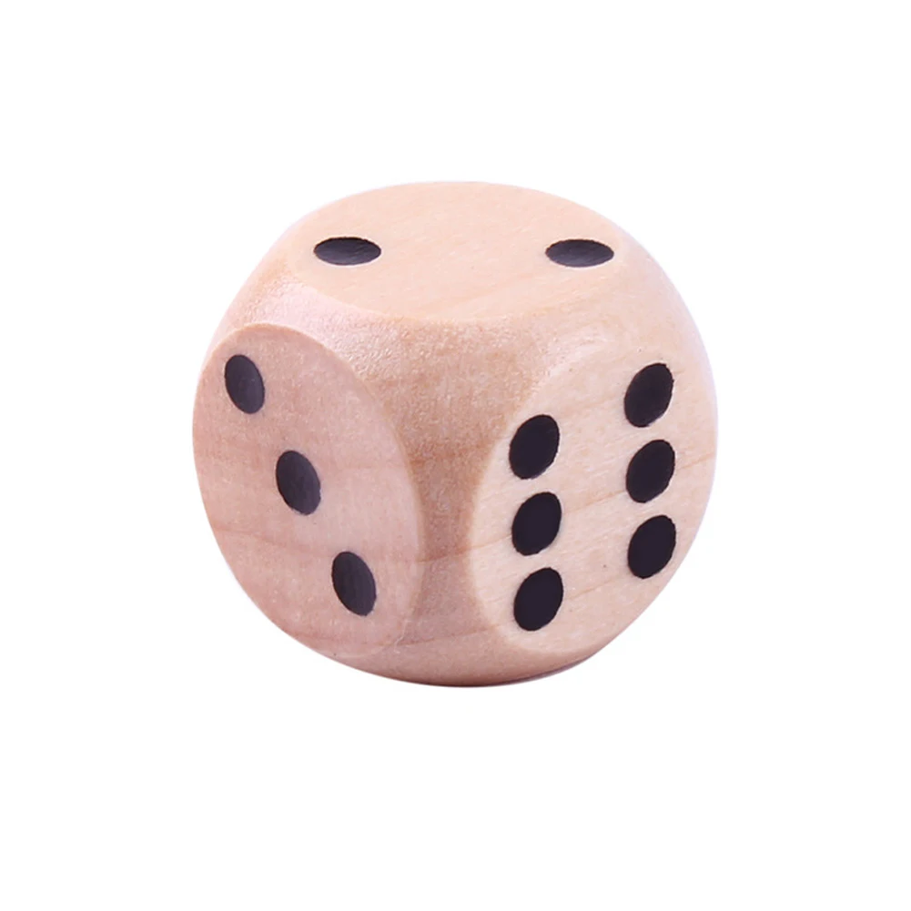 

4cm Wooden Rounded Corners Dice With Points Large Size Desktop Decor Figurine Flying Chess Game Props Safety Parent Child Toy