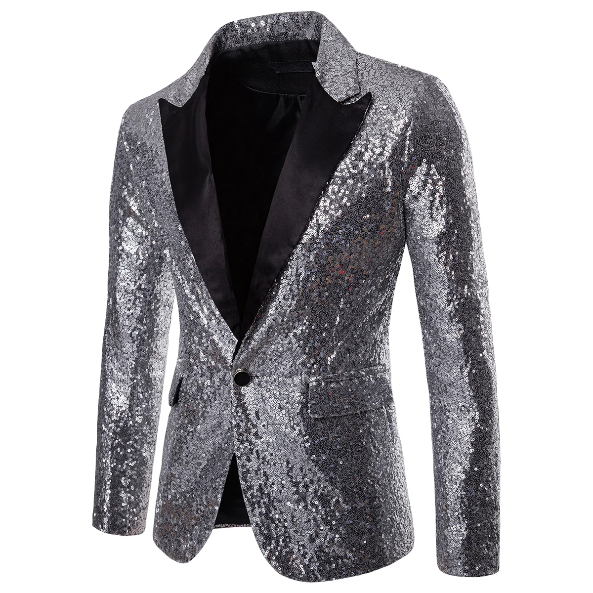 Chaqueta de traje para hombre, Blazer brillante con lentejuelas redondas, banda PARA CENA DE BODA, escenario, actuación callejera, club nocturno