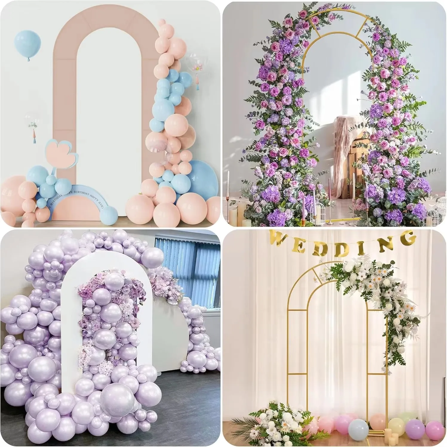Doppelbogen-Hintergrundrahmen, Höhe 2,2 m, Metallbogen-Hintergrundrahmen, U-förmiger Hochzeitsbogen, Bogen für Babyparty-Zeremonien – Detail 5