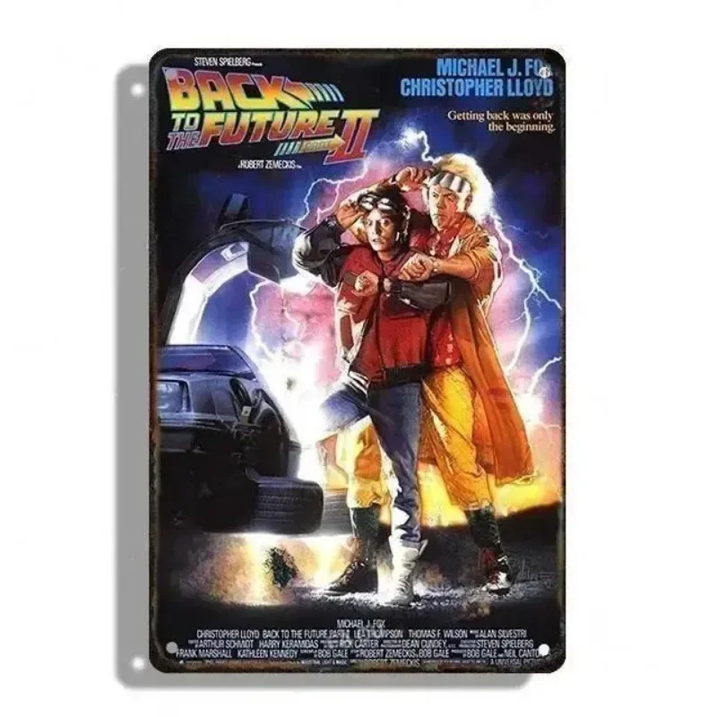 الرجعية المعادن تسجيل خمر تين تسجيل الفيلم العودة إلى المستقبل ملصق للجدار ديكور مقهى بار مكتب المنزل الفن تسجيل هدية #5