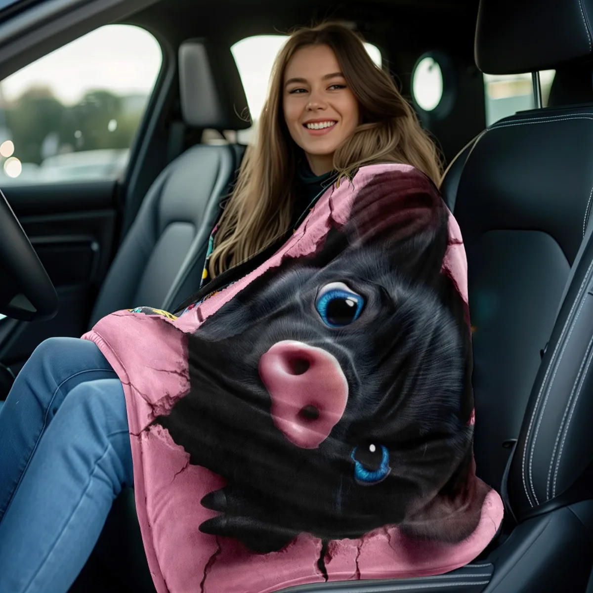 بطانية خنزير سوداء رائعة - مثالية لديكور المنزل المريح. الفانيلا الناعمة تضمن الدفء والراحة. هدية مثالية لمحبي الحيوانات #6