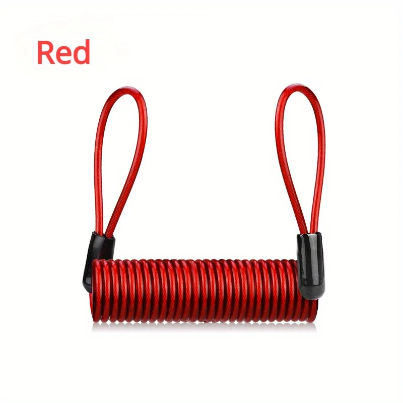 Cavo promemoria blocco disco moto ad alta visibilità da 120 cm - Sicurezza antifurto per biciclette e scooter, lunghezza regolabile