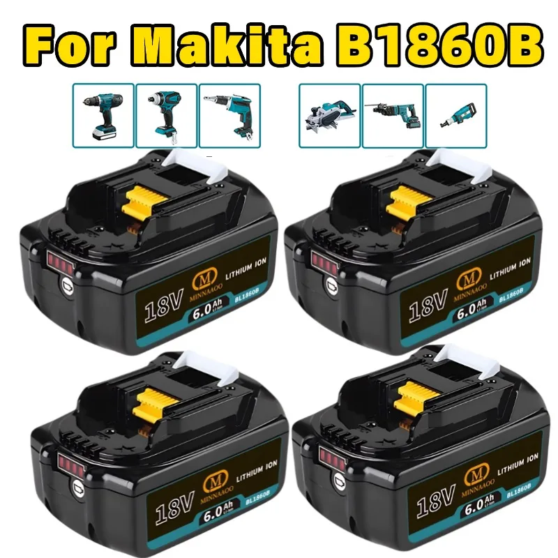 

НОВЫЙ оригинальный аккумулятор для Makita 18 В, 6 Ач, литиевая аккумуляторная батарея Совместим с сверлами BL1830B BL1840B BL1850B.