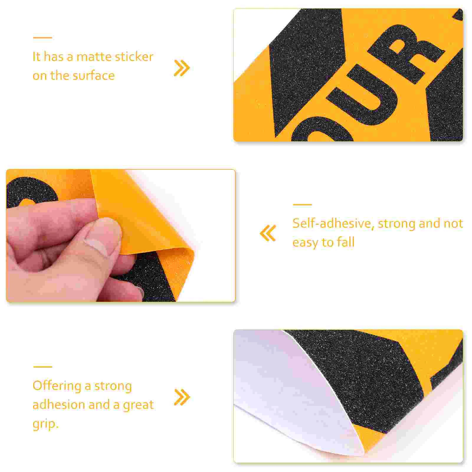 2 Pcs Label Stickers Warning Floor Adhesive Non-slip Tape for Outdoor Steps The Sign 60x15cm Anti Skid Watch Your Wet