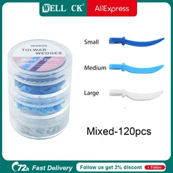 120Pcs/Box Mixed S/M/L Dental Tulwar Wedges Refill Wedge For Sectional Matrix System Disposable Plastic Wedges With Hole