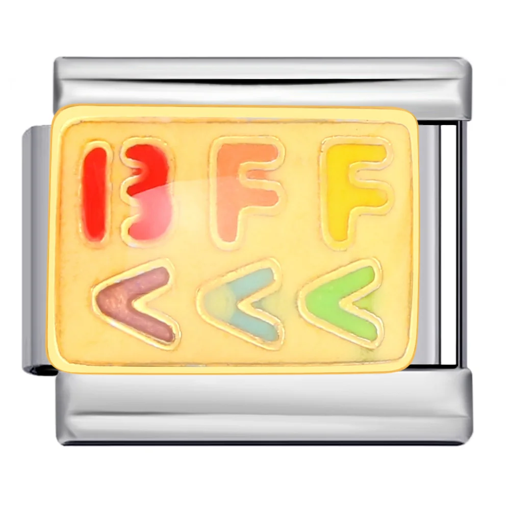Personalisierte Chinesisch-Englische Wörter Farbiger Schmuck Italienischer Charm-Anhänger Passend für 9mm Edelstahl-Modearmbänder DIY-Perlen – Detail 3