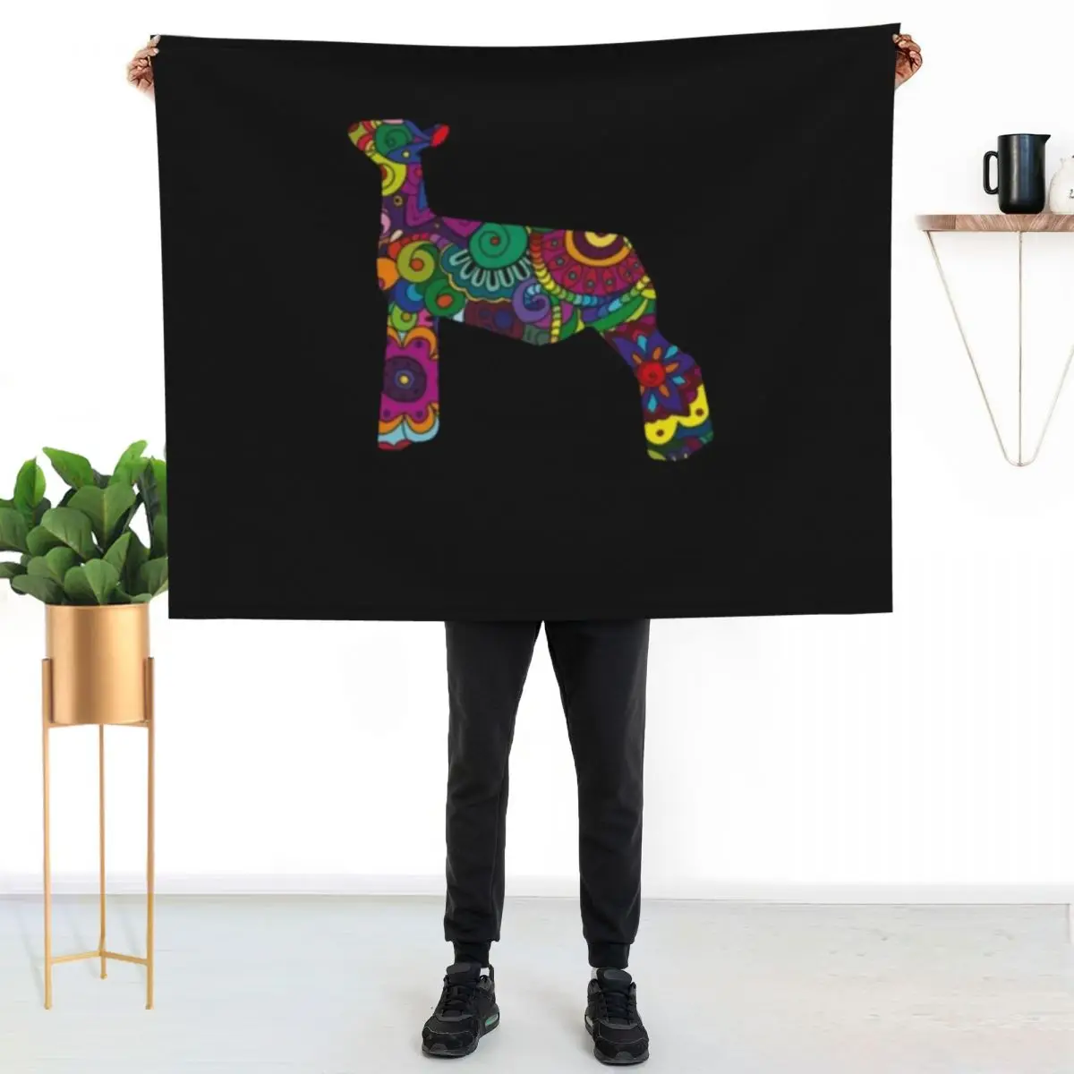 70s Floral Lamb, Livestock Show, Show Lamb Design Throw Blanket Compact Warm Blanket for Car Road Trip