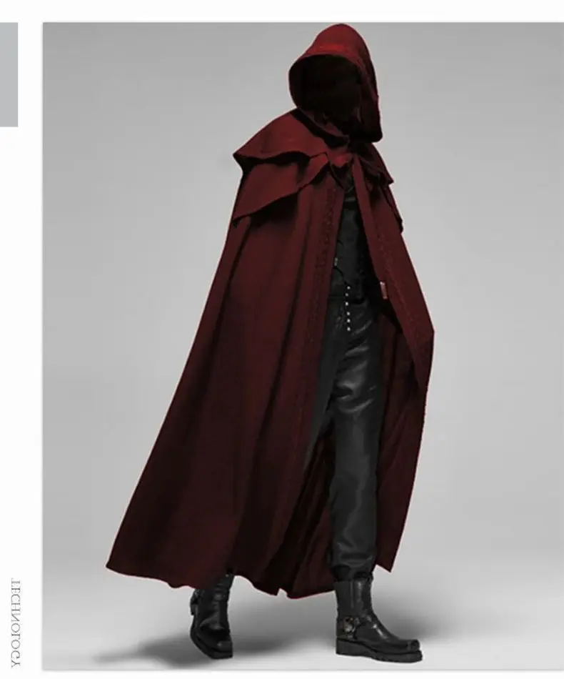 Unisex Full Length Hooded Robe Cloak Long Velvet Cape Cosplay Costume