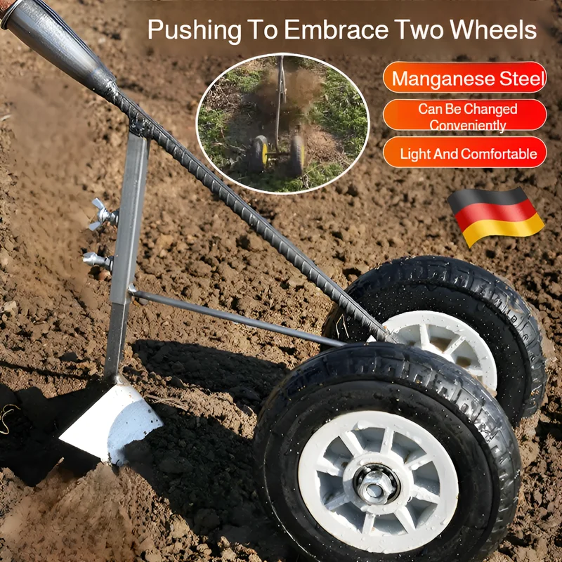 

Hand Pulled 3 In 1 Multi Function Wheel Hoe Cultivator Double Wheels Weeder Tiller Furrow Plow For Garden Field