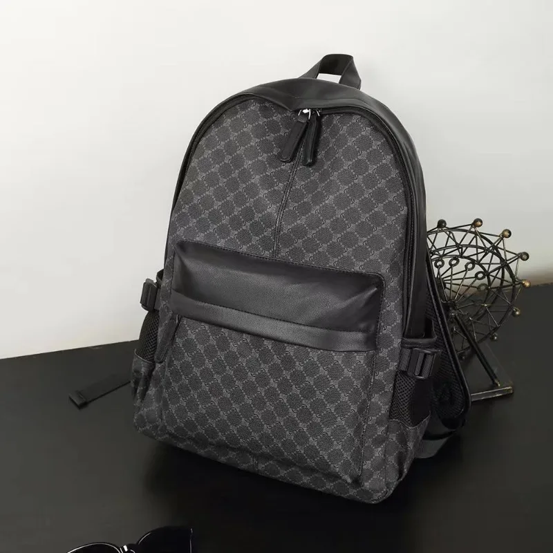 

Floral Printed Backpack Men Fashion Design Men's Backpacks Large Capacity Travel Bag For Mens Backpack PU Leather Outdoor Bags