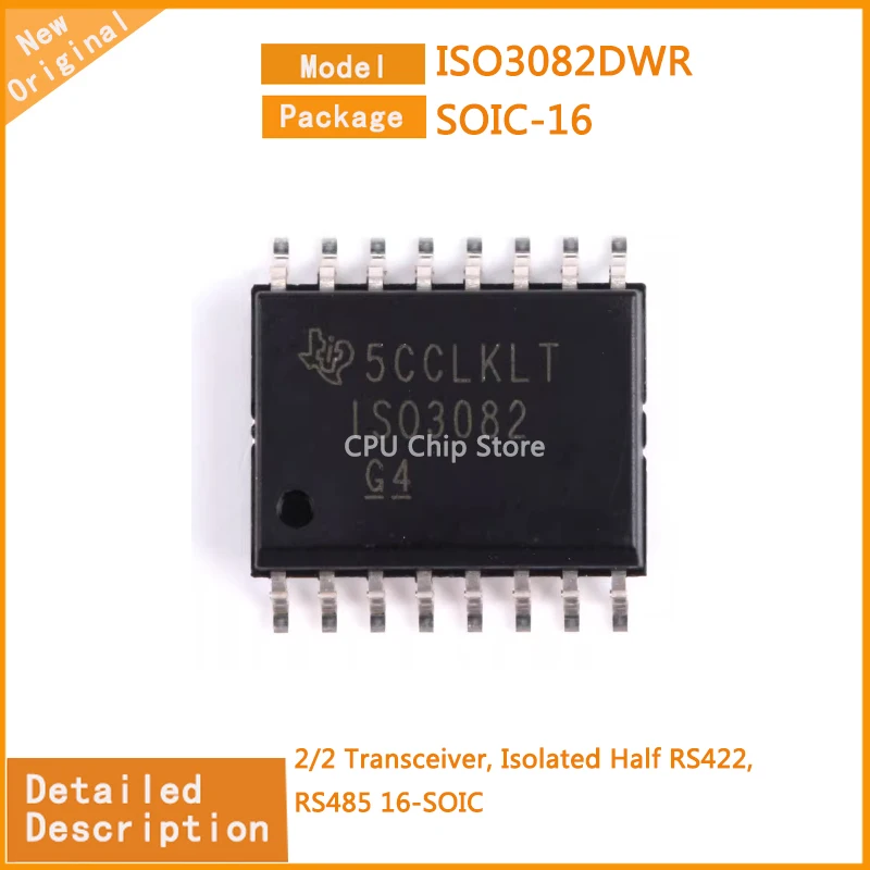 10Pcs/Lot   New Original  ISO3082DWR  ISO3082  2/2 Transceiver, Isolated Half RS422, RS485 16-SOIC