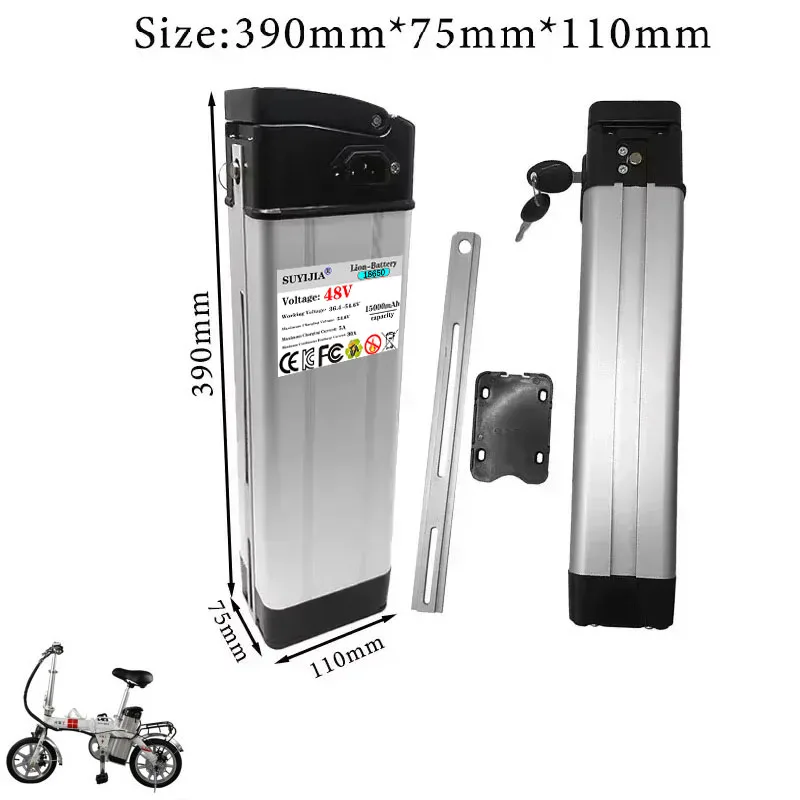36 فولت 48 فولت 10 أمبير 15 أمبير سعة كبيرة 18650 بطارية ليثيوم ، مناسبة للطاقة 250 واط-1000 واط محرك دراجة كهربائية + شاحن مجاني