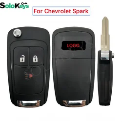 SOLOKEYS 5 sztuk/partia GM94543201 do chevroleta iskra 2012 2013 2014 2015 2016 klapki i składana obudowa pilota 3 przyciski z LOGO