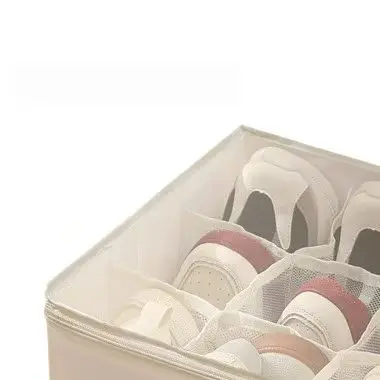 Bedroom Storage Beige Shoe Storage Box Foldable Shoe Storage Solution Portable Storage PP Board Storage Solution
