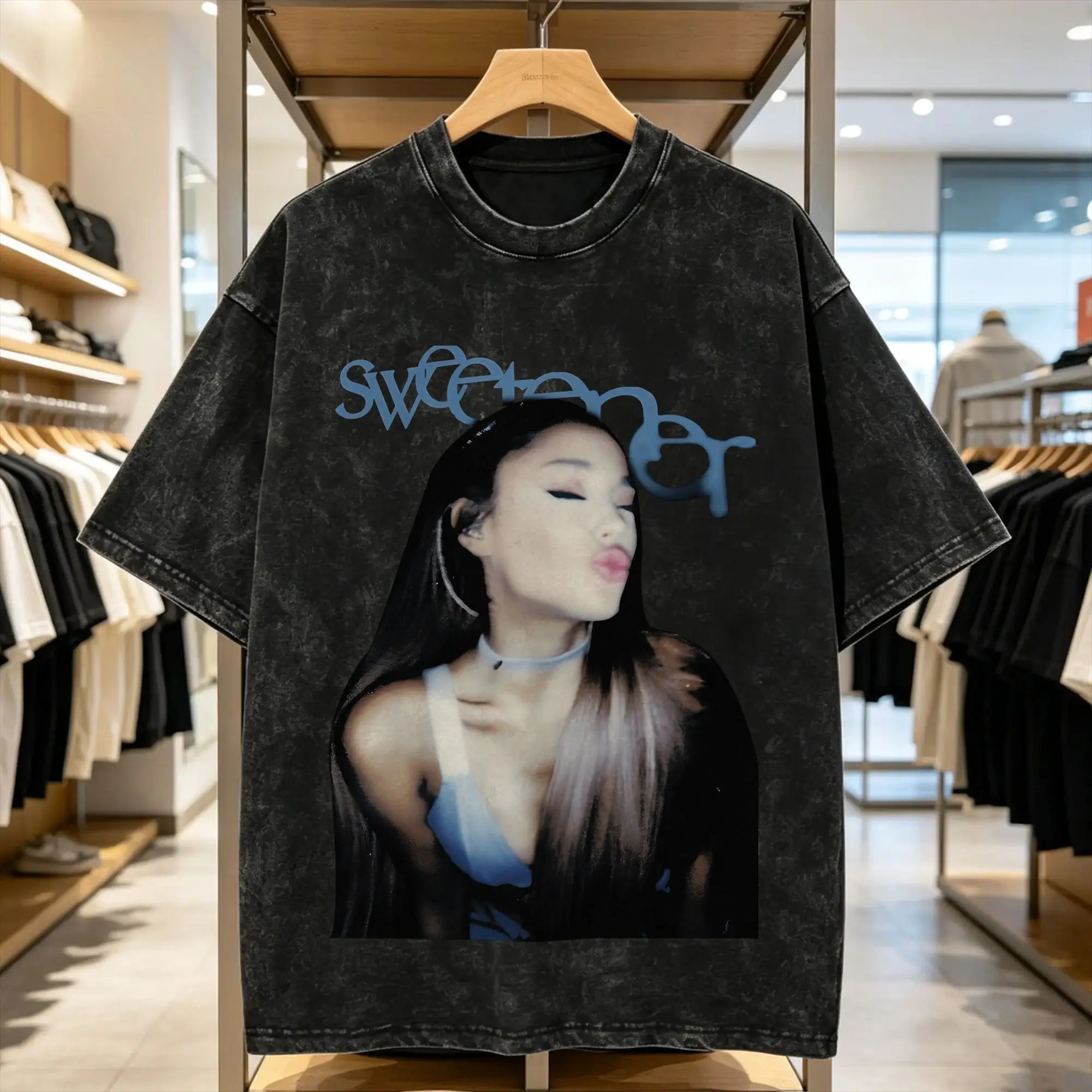 Arianas Grande Men T Shirts Washed  Funny Tee Shirt Short Sleeve Round Neck T-Shirts Pure Cotton Plus Size Clothes