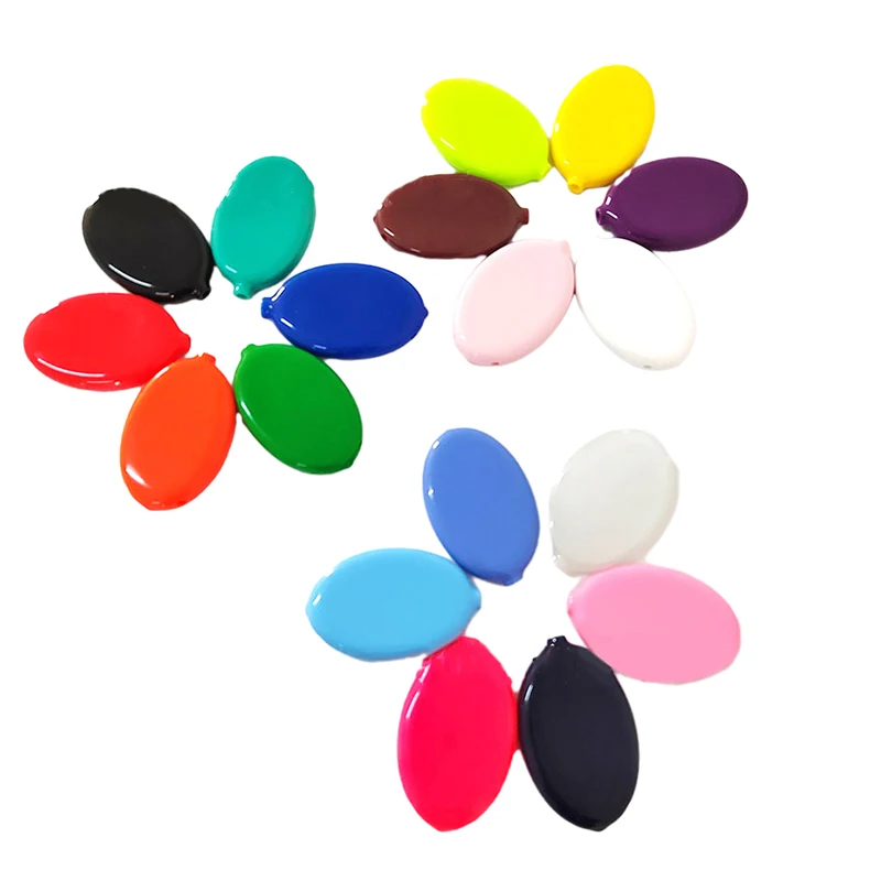Small Oval Coin Purse Holds Change Mini Coin Purse Coin Holders with Chain for Men Women Travel Coin Pouch 1pc Colot Randomly