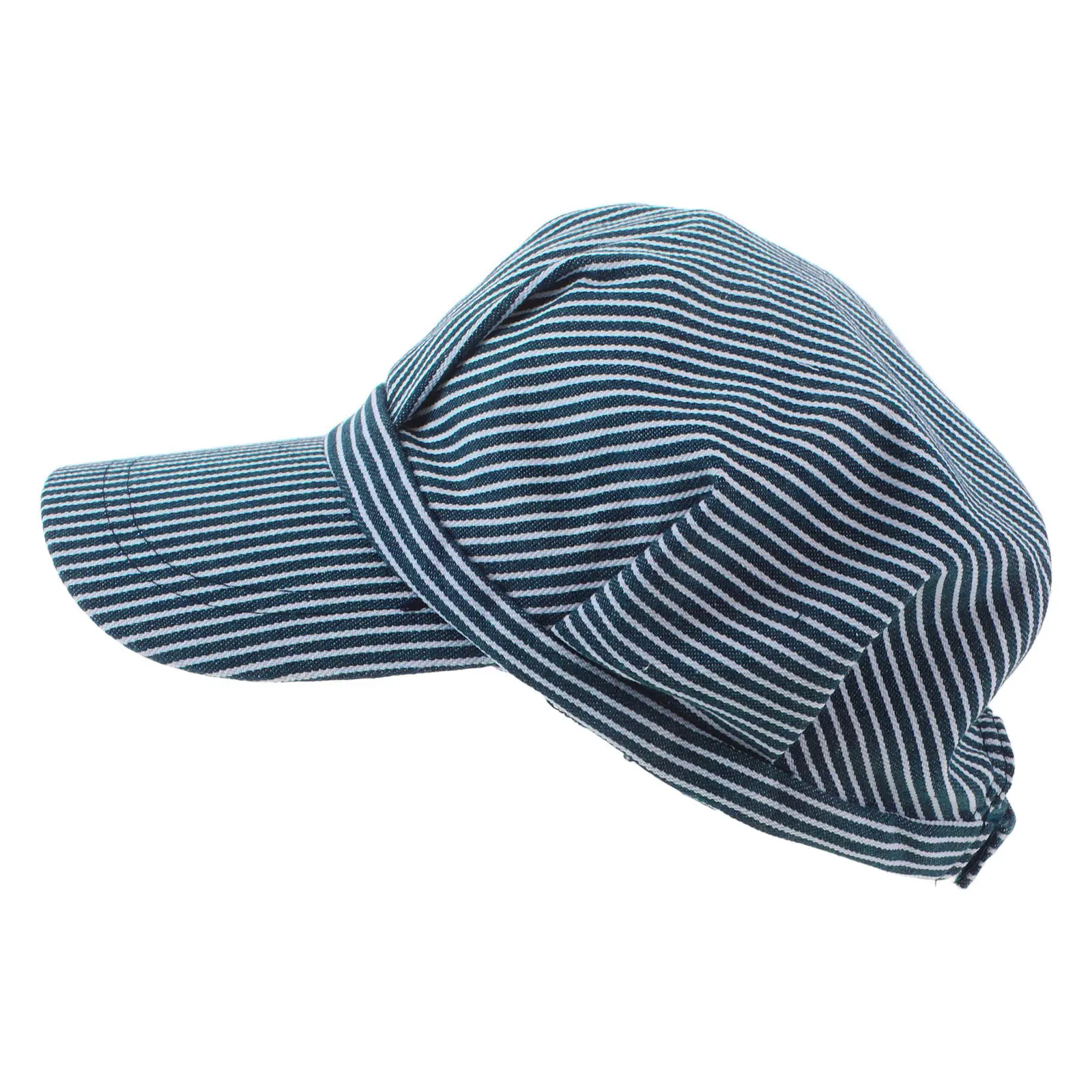 Adjustable Stripe Railroad Hat Railway Conductor Hat Unisex Train Engineer Costume Cap for Dress Up Parties