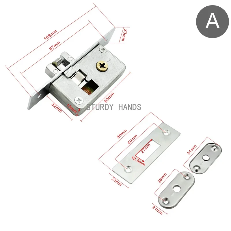 โลหะผสมพินล็อคประตูบานเลื่อนที่มองไม่เห็นตะขอล็อคกรอบประตูกระจกล็อคอุปกรณ์ฮาร์ดแวร์