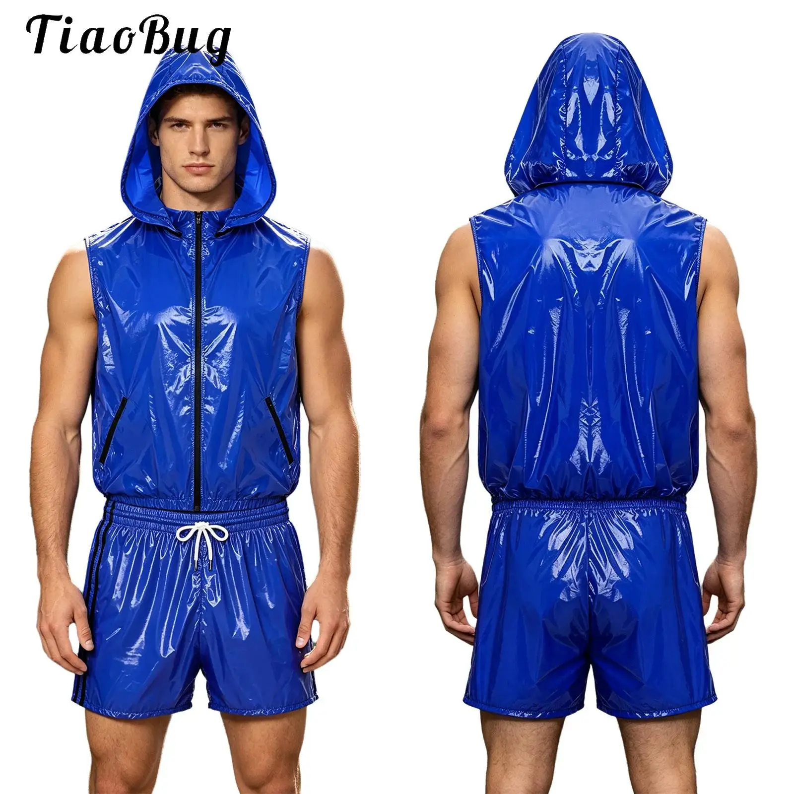 men-2pcs-waterproof-sweatwear-fitness-tracksuit-sleeveless-zipper-vest-with-detachable-hood-and-built-in-briefs-shorts-set