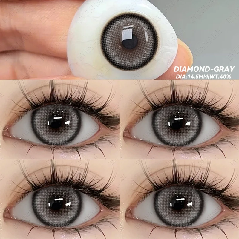EYESHARE 1pair Colored Contact Lenses for Eyes Natural Brown Contact Blue Eyes Lenses Korean Gray Contacts Yearly Green Pupils