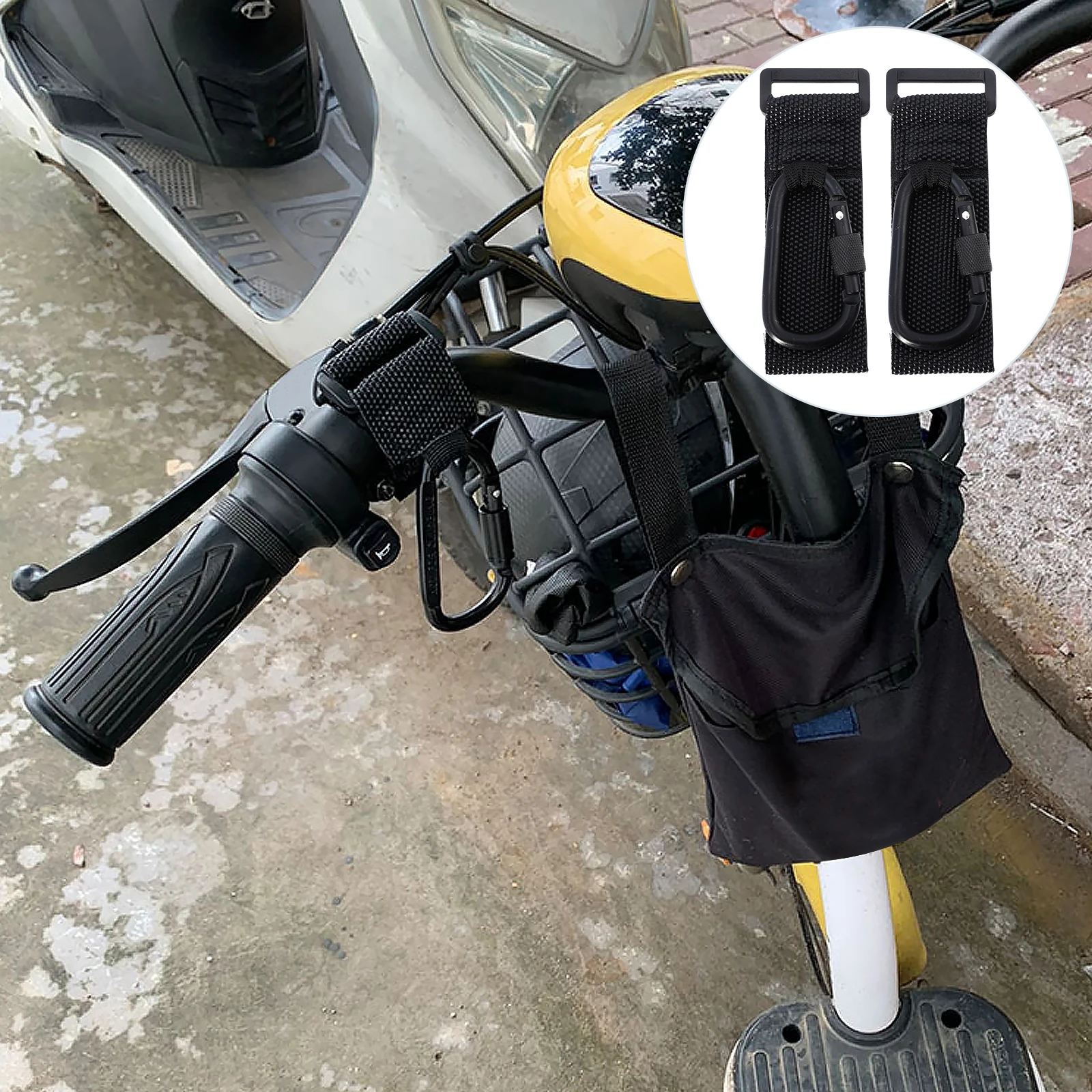 

2Pcs Motorbike Hook Rotatable Bag Hanger for Stroller Handle Storage Nursery Organizer Heavy Load 30Kg Pushchair