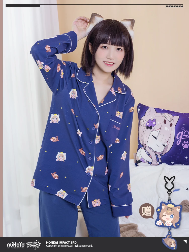 

MiHoYo Honkai Impact 3 Pardofelis Reverist Calico Themed Loungewear Set Game Pajamas Home Clothes Cartoon Pajamas Tops Pants Set