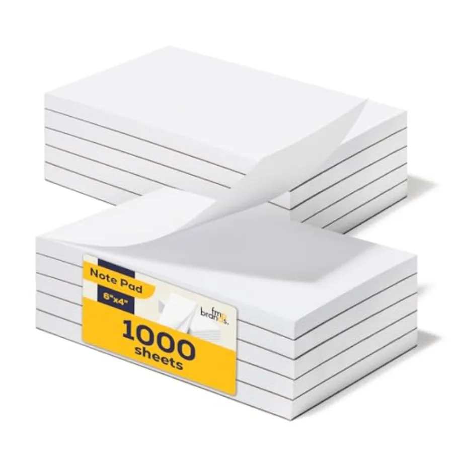 

10 Pack Note Pads 4x6, 100 Sheets Per Memo Pad, Writing Scratch Pad, Blank Notepad, White Waitress Server Note Pads, Paper Pad,