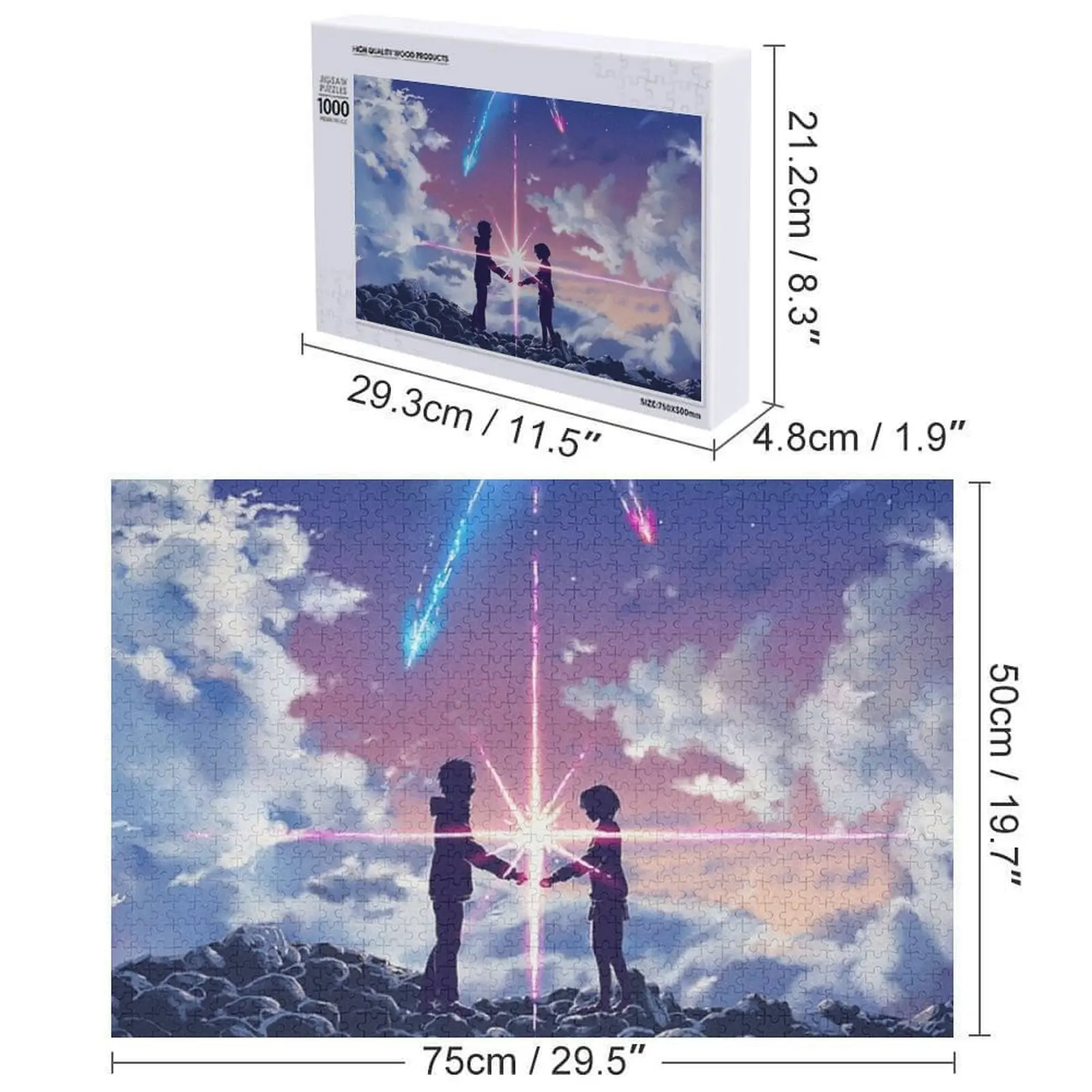 كيمي نو نا وا // اسمك أنيمي 1 بازل قطع ألعاب مخصصة للأطفال صور مخصصة شخصية صور هدية لغز #6