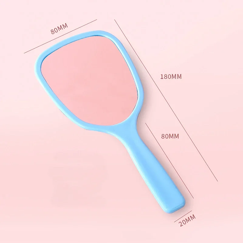 Korean Version of The Cartoon Makeup Mini Portable Handheld Mirror Single Handle Mirror Girl Cute Small Mirror Makeup Tools