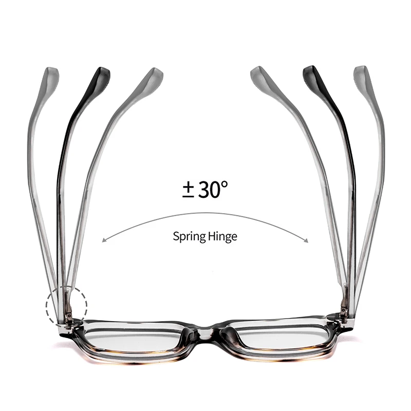 CATERSIDE Retro Quadratische Herren Optische Rahmen Luxus Tempel Tipps Design Federscharnier Gläser Damen Täglich Anti Blaues Licht Gläser – Detail 4