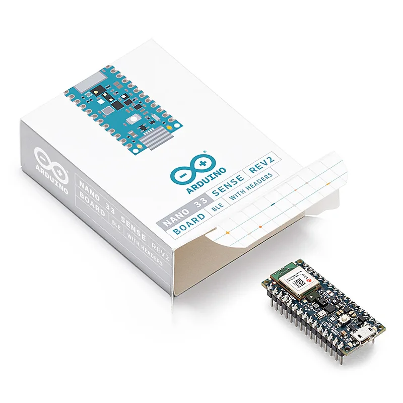 Arduino Nano 33 BLE Sense Rev2 مع رؤوس ABX00070 3.3V AI nRF52840 لوحة تطوير مستوردة أصلية إيطالية