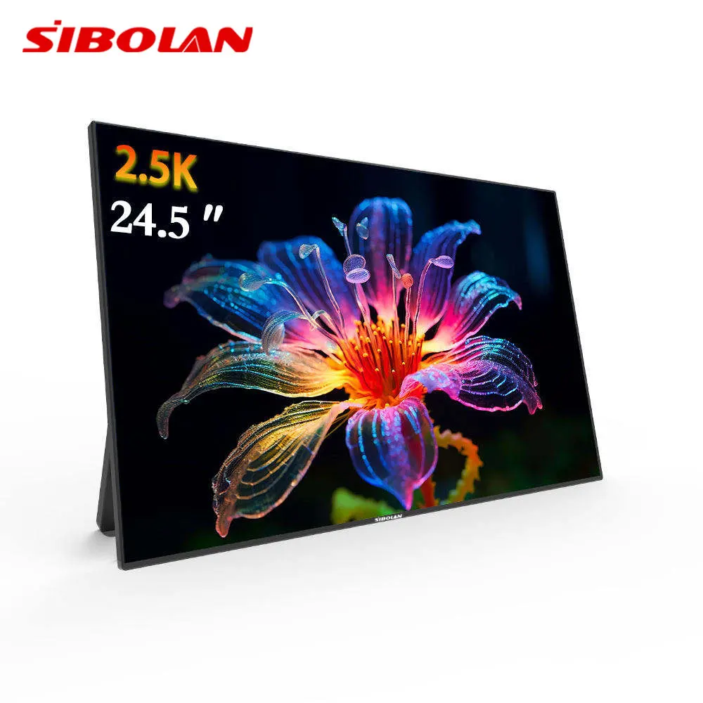 Sibolan 24.5-Inch Portable Monitor 2.5K High Resolution Screen Extender 5ms 165Hz IPS Type C HDMI Port For Office Home & Gaming