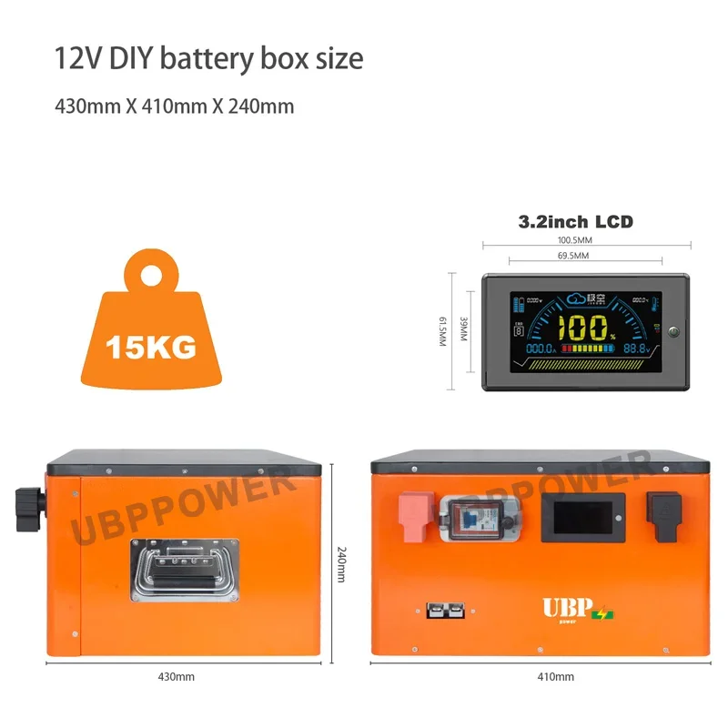 UBPPOWER New 24V 200Ah 230Ah 280Ah 314Ah Lifepo4 DIY Battery Box Kits Case Lithium-ion System LiFePO4 Battery Packs For RV