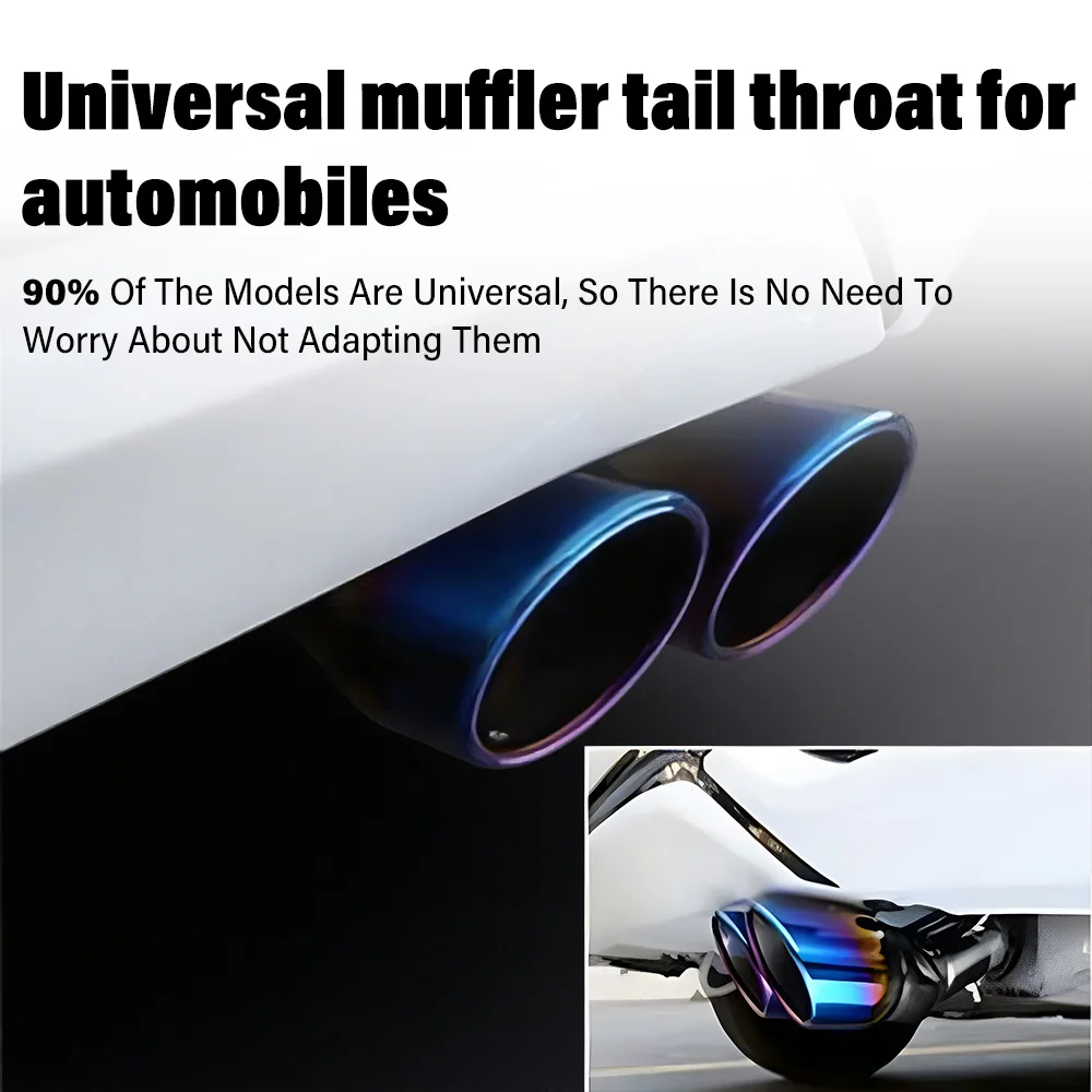 

Automobile Tailpipe General Double Tube Stainless Steel Muffler Exhaust Gas Hood Car Tailpipe Modification Automobile Parts