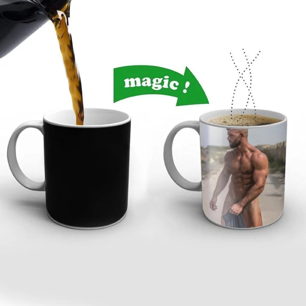 Sexy muscular man Free shipping Mug Changing Color Ceramic Coffee Mugs Magic Tea Cup Best Gift