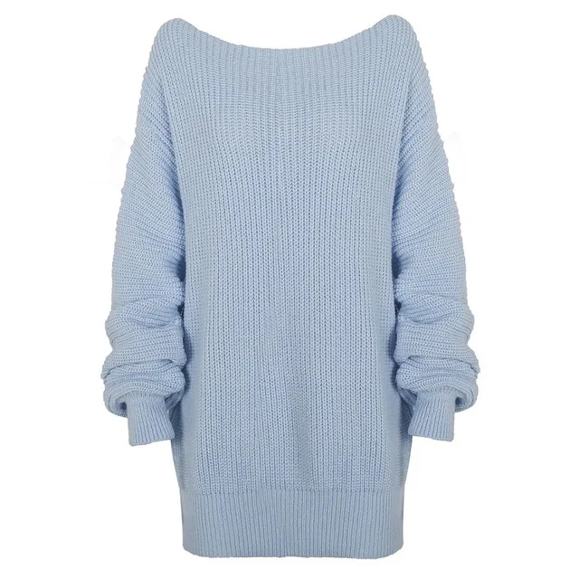 

Women Sexy Off-Shoulder Lantern Sleeve Knitted Sweater Dress 2023 New Casual Loose Solid Color Short Knitting Dress Vintage