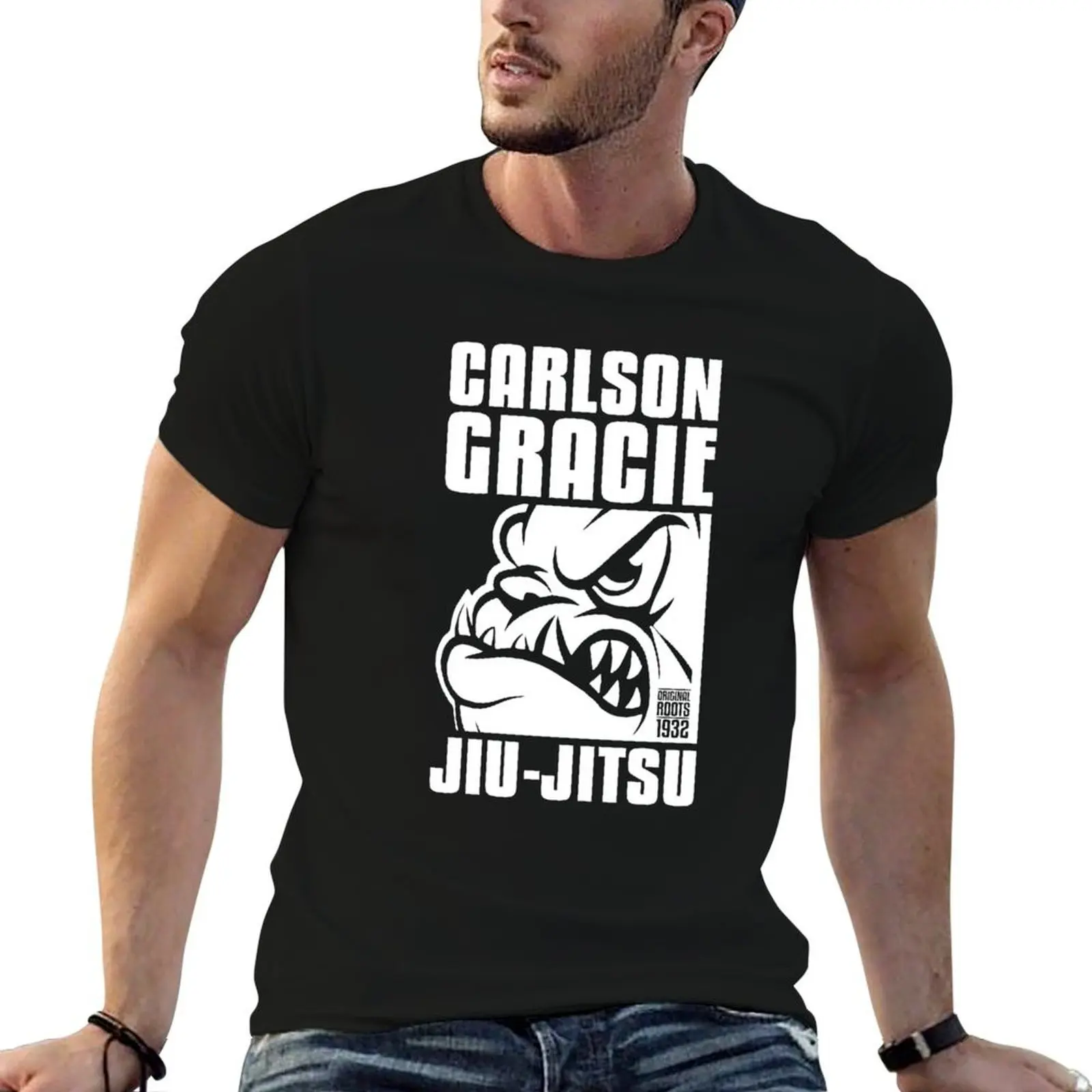 

Футболка с логотипом команды Carlson Gracie Jiu-Jitsu, оригинальные корни 1932 года, мужская футболка, хлопковая мужская футболка, футболка из 100% хлопка