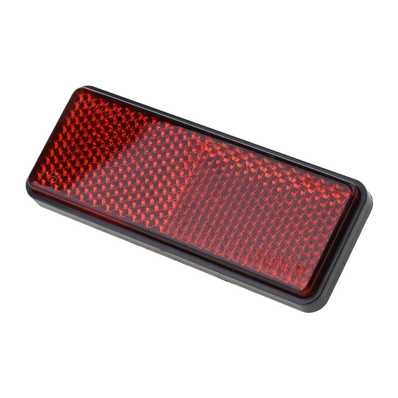 Motorcycle Bike Scooter Quad Red Rectangle Reflective Plate Warning Reflector