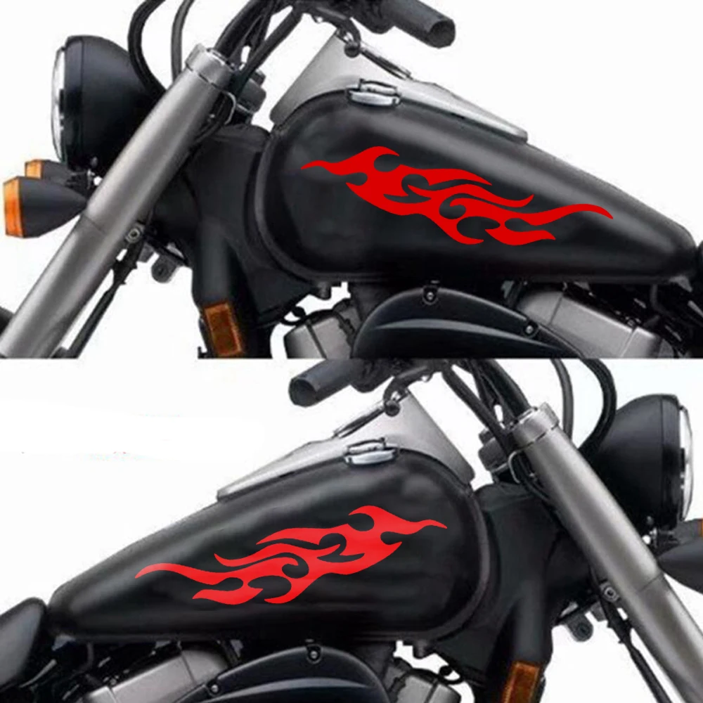 Black/Red Flame Reflective Moto Stickers Decor Motorcycle Motor Bike Scooter Body Decal Accessories for Honda CB650R PCX