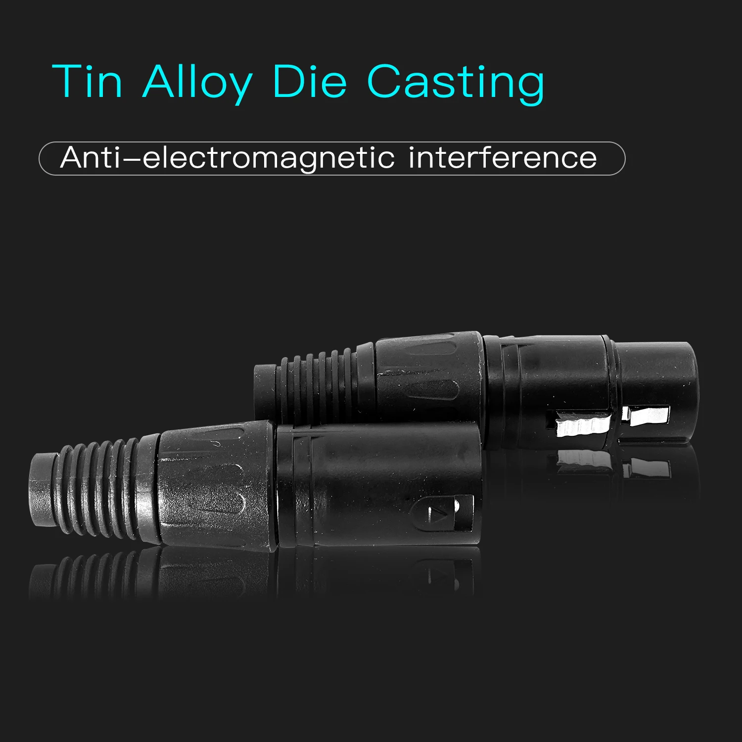 3-PIN XLR Metal Connector Stage Light Accessories DMX Cable Microphone Cable Audio Cable Connector