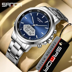 SANDA 3301 Military Men Sport Army Watches Analog Digital Quartz Waterproof 50M Men's Shock WristWatch For Man Relogio Masculino