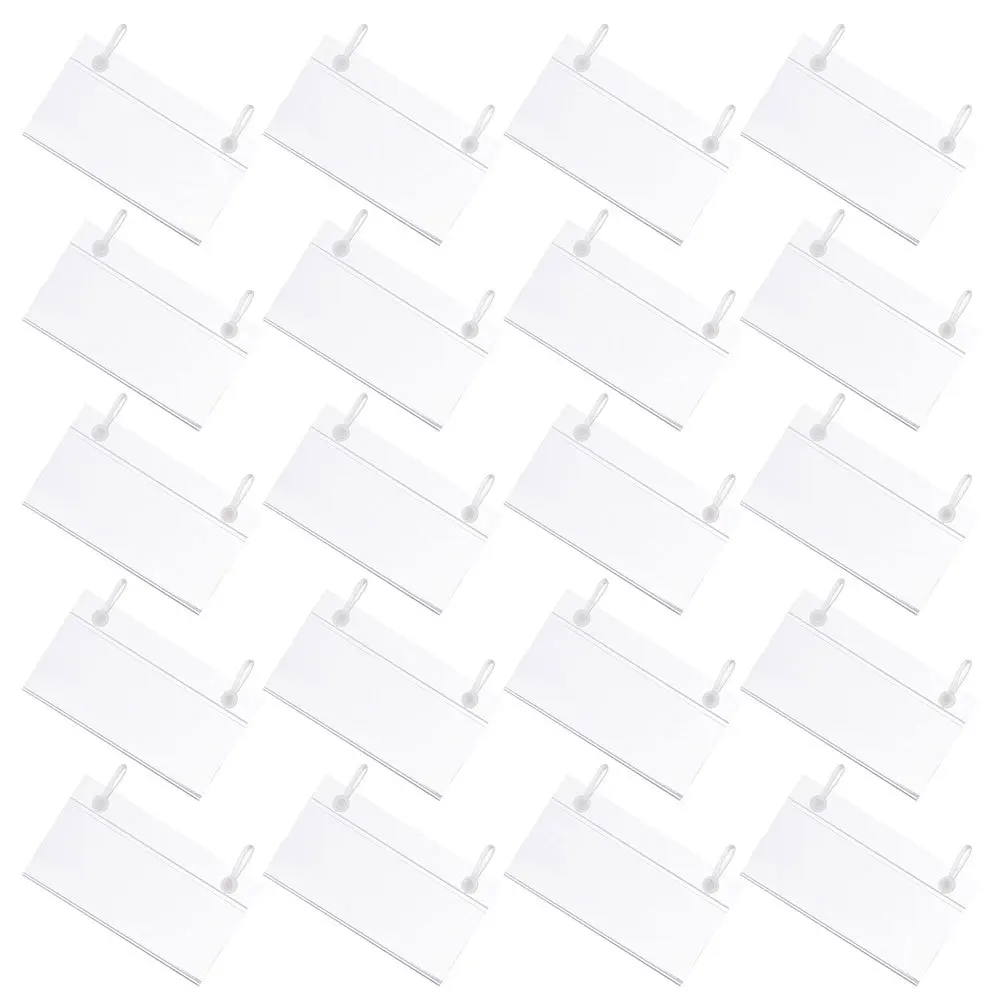 

50pcs Display Clips: Plastic Basket Label Clips With Button Lock For Wire Shelf Price Sign Holder Transparent Label Holder