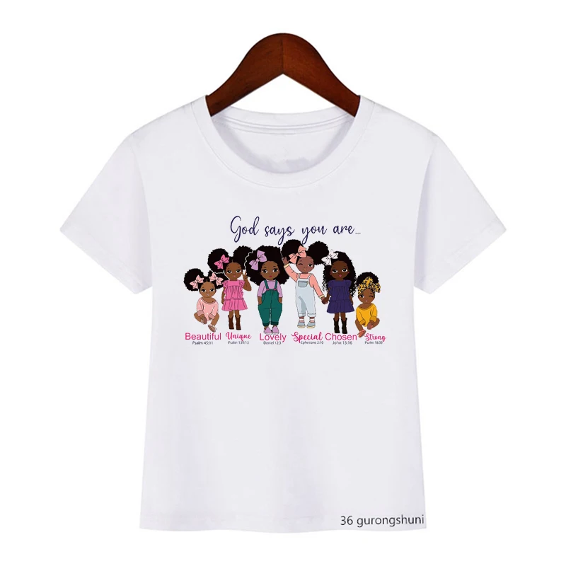 Black Girls T-Shirt Black Boys Princess Little Melanin Queen T Shirt Girls Boys Tshirt Short Sleeve Summer Tops